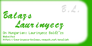 balazs laurinyecz business card